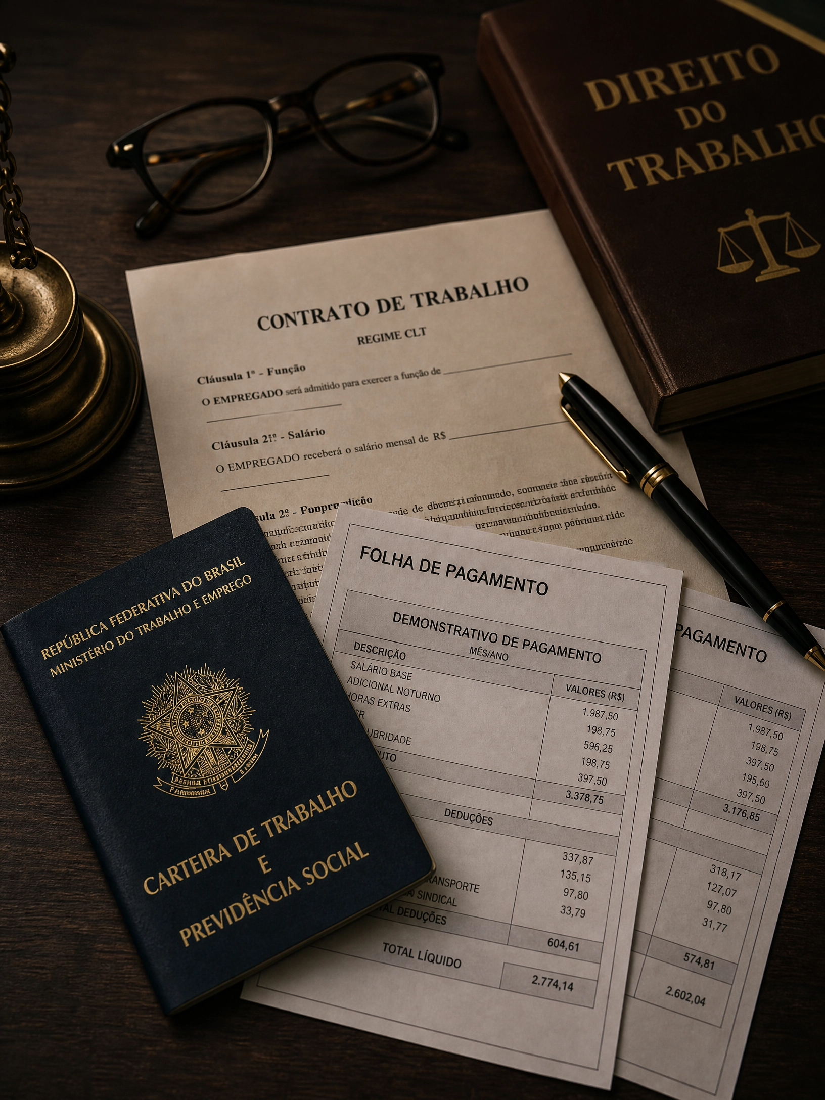 Documentos trabalhistas em análise